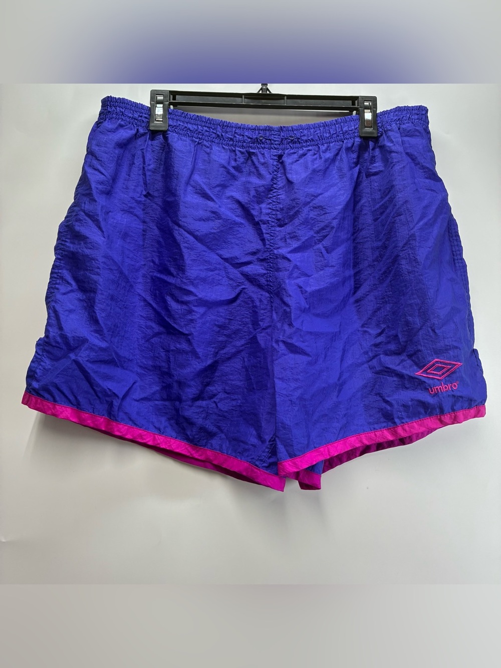 Vintage 90s Umbro Adult Large Purple Pink Nylon Baggy Shorts Soccer
